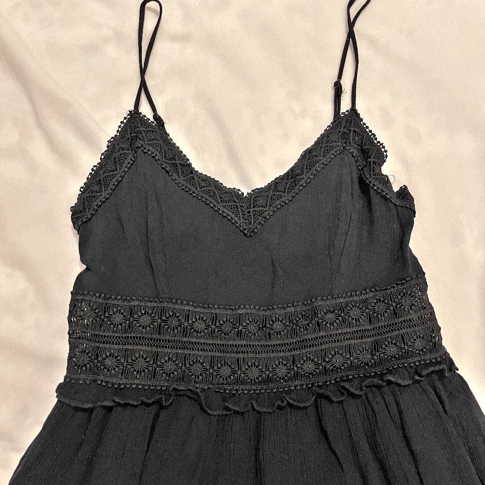 Ultra Flirt Whimsygoth Mini Fit and Flare Dress in Solid Black Medium